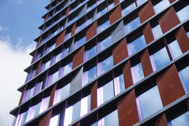 Modern office building view from below