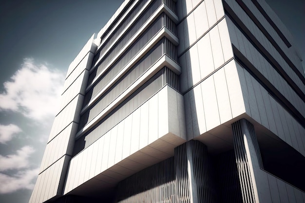 Modern office building with white walls in low angle buildings
