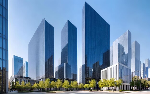 사진 금융 분야의 현대적인 오피스 빌딩