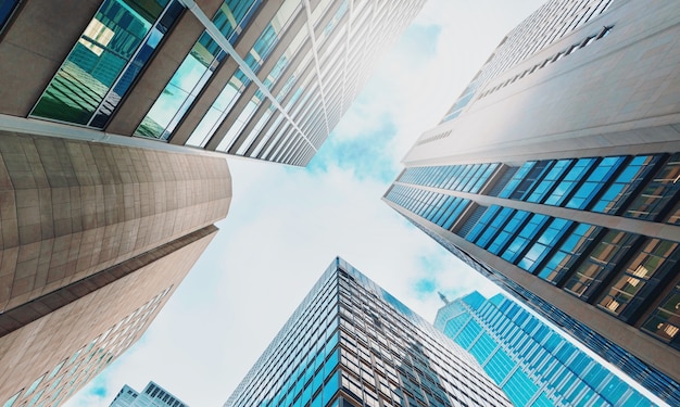 Modern office buildings at sunny day