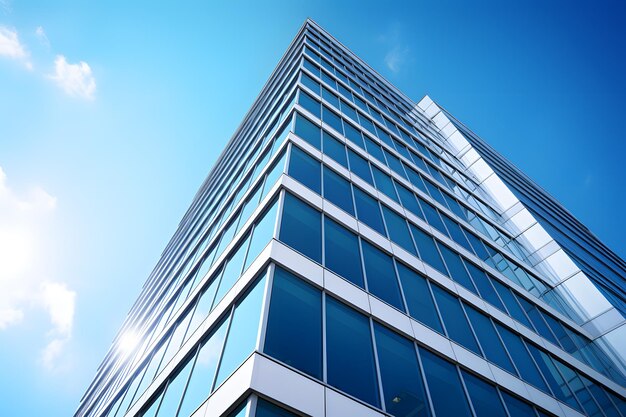 modern office business building architectural design with blue clear sky