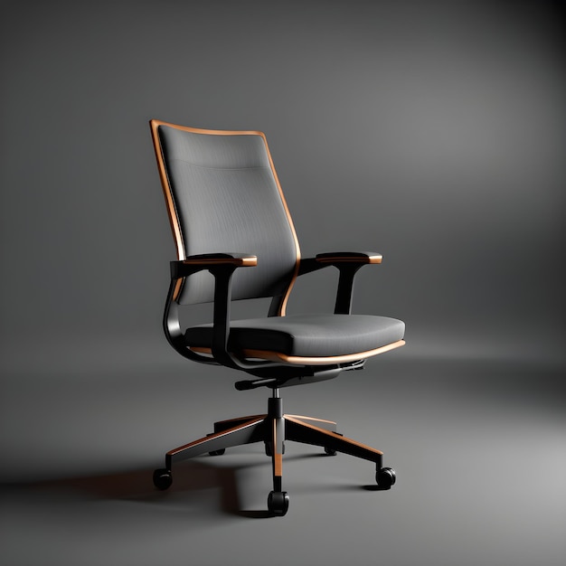 modern office chair from black leather