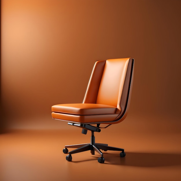 modern office chair isolated on brown background