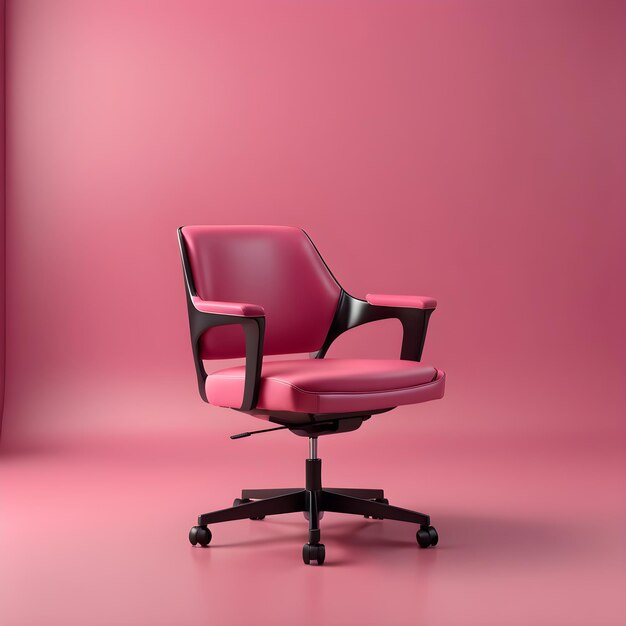 Photo modern office chair isolated on pink wall background