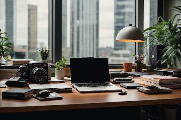 Photo modern office desk composition