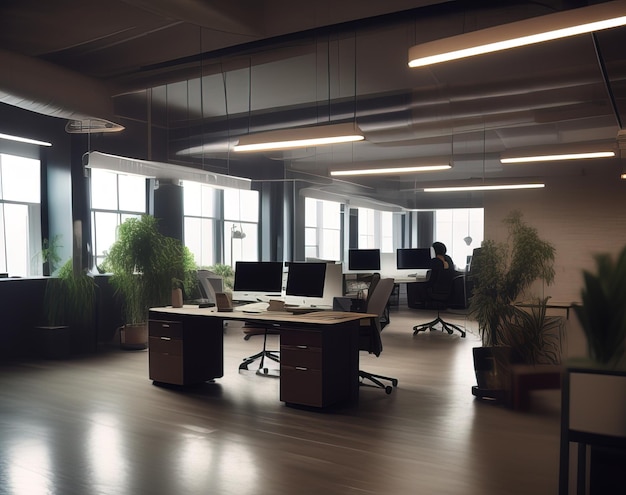 modern office interior 3 d illustration