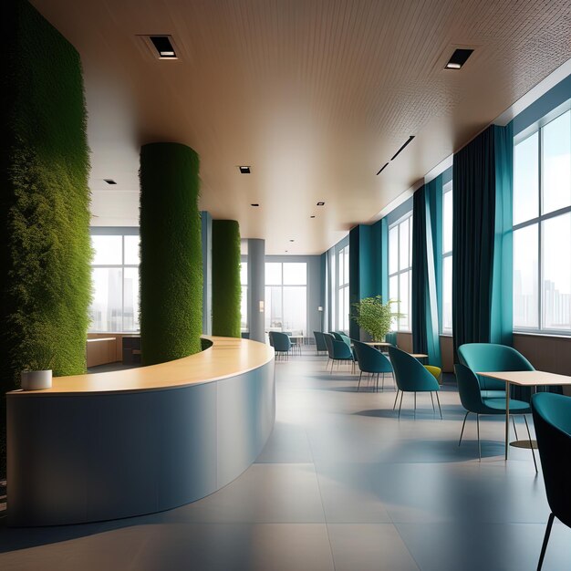 modern office interior 3 d rendering