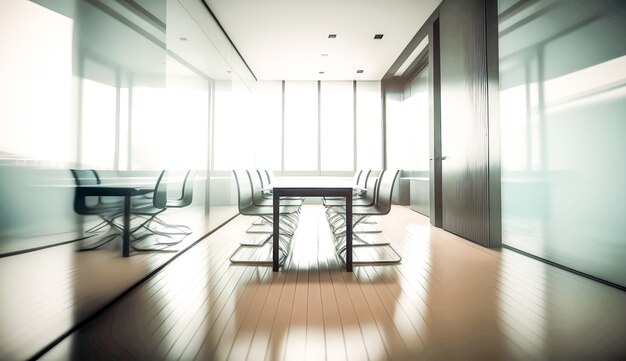 Photo modern office interior design empty conference room 3d render