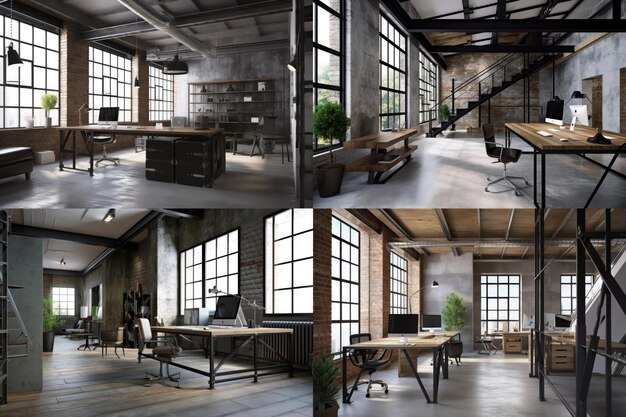 Modern office interior in loft style