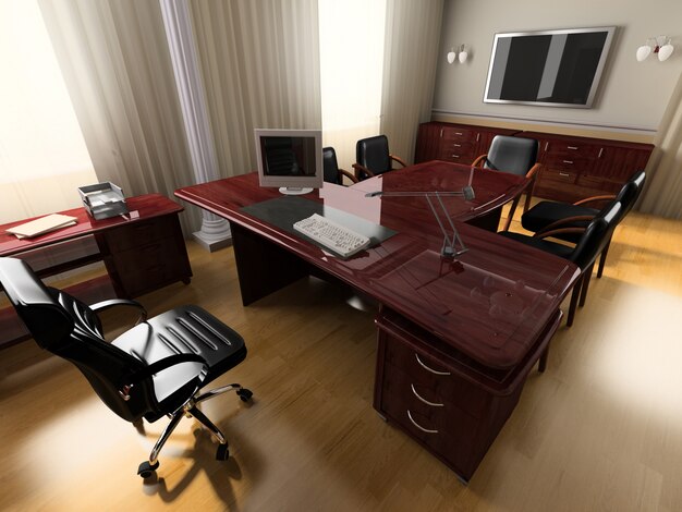 Photo modern office interior render