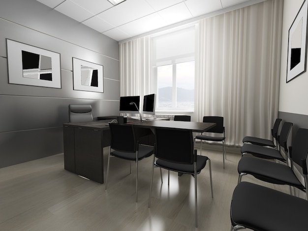 Modern office interior render