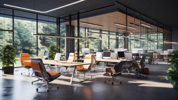 Modern office interior with minimal design