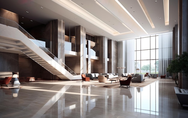 Modern office lobby hall interior