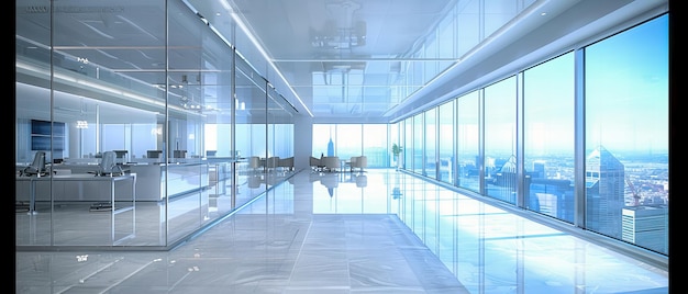 modern office space with large windows minimalist design and bright interior contemporary workplace