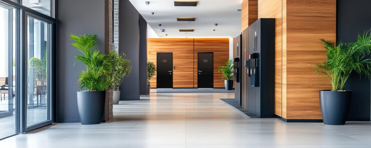 Photo modern office space with stylish interior design