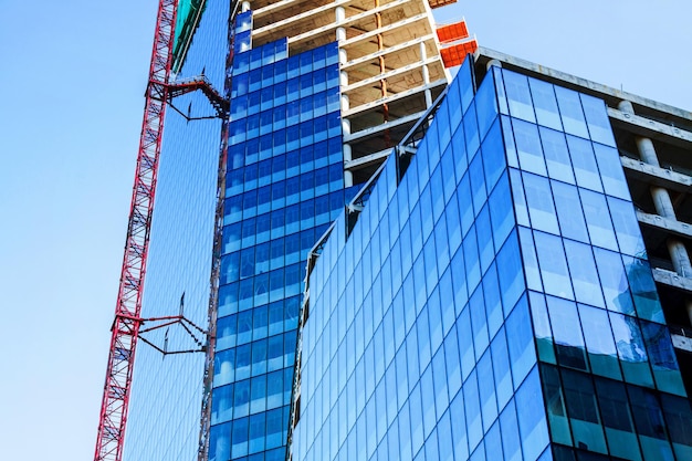 Modern office tower building construction