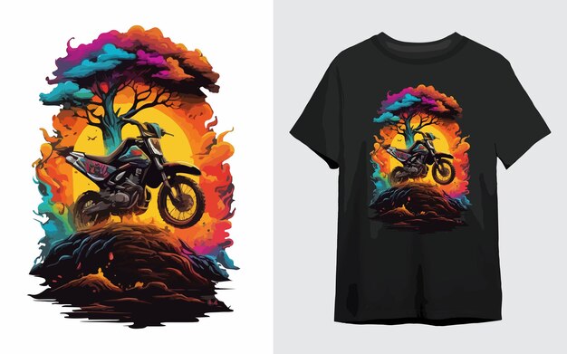 modern ontwerp van een dirt bike t-shirt