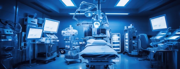 Modern operating room with modern medical equipment Generative AI