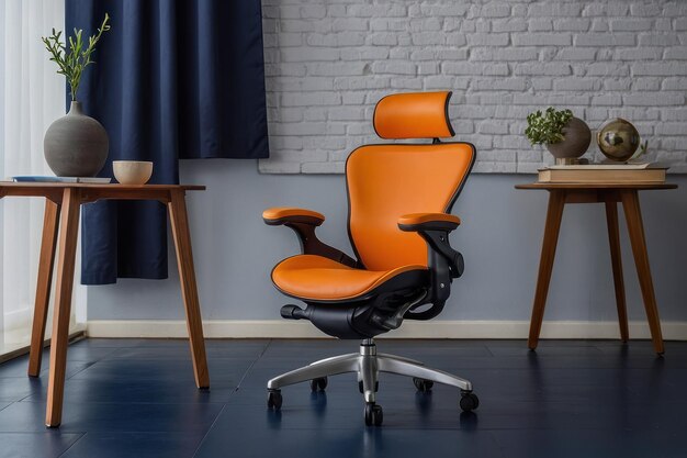 Photo modern orange lounge chair