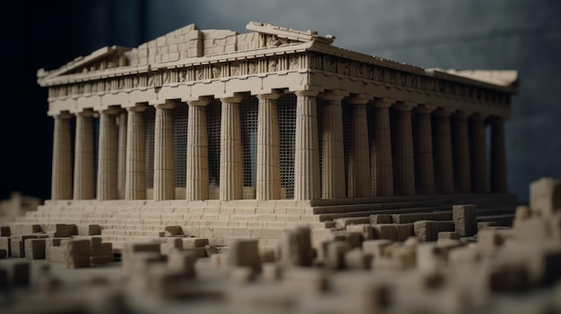 Modern of the parthenon in athens Realistic photo Al generated