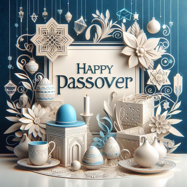 A Modern Passover Greeting Card with Traditional Symbolism