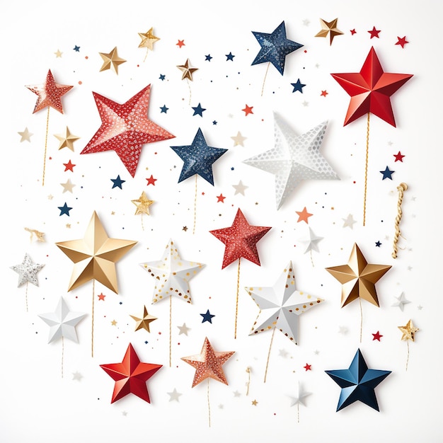 Photo modern patriotic painted 3d stars