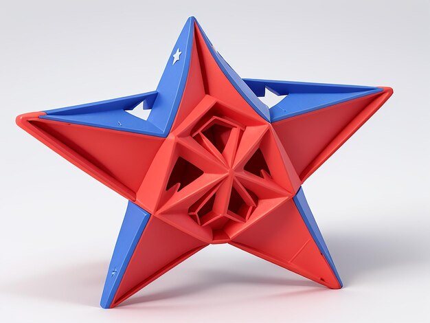 Modern Patriotic Painted 3D Stars