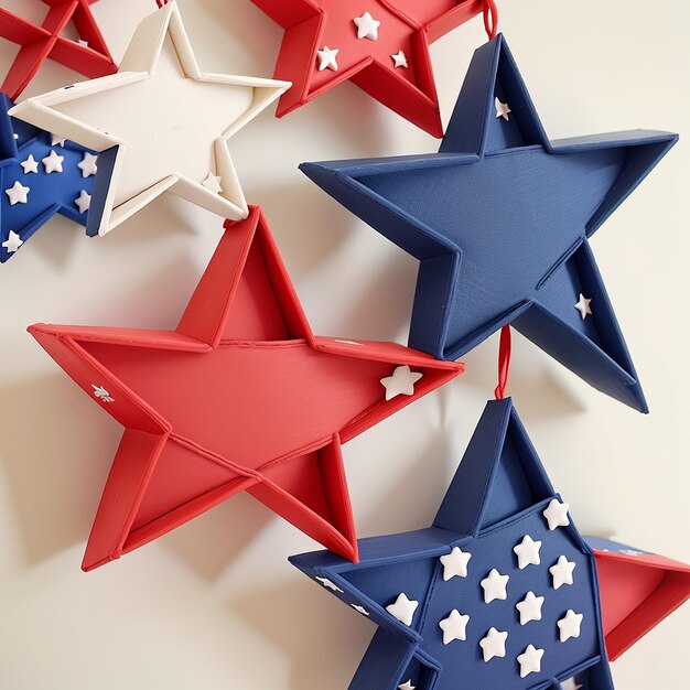 Photo modern patriotic painted 3d stars