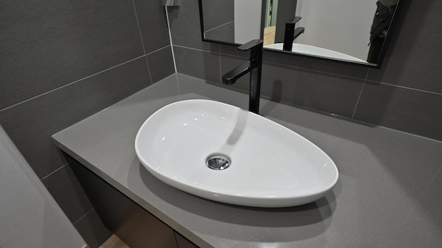 Modern pebble shaped washbasin