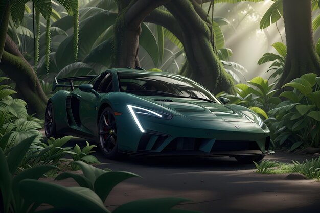 A modern photorealistic supercar generated by Ai