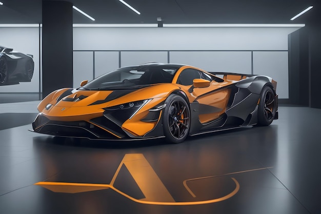 A modern photorealistic supercar generated by Ai