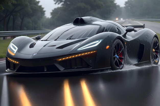 A modern photorealistic supercar generated by Ai