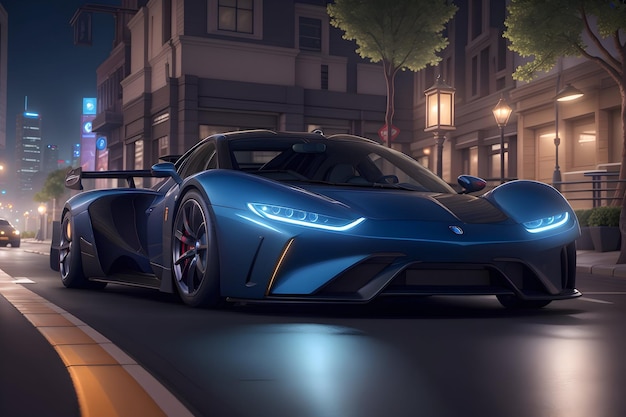 A modern photorealistic supercar generated by Ai