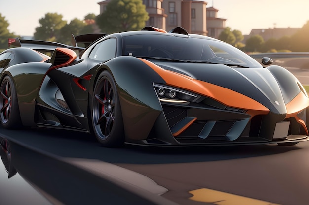 A modern photorealistic supercar generated by Ai