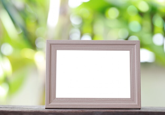 Modern Picture Frame placed on a wooden floor.