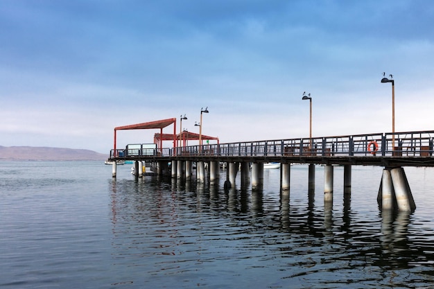 modern pier in ocean bay