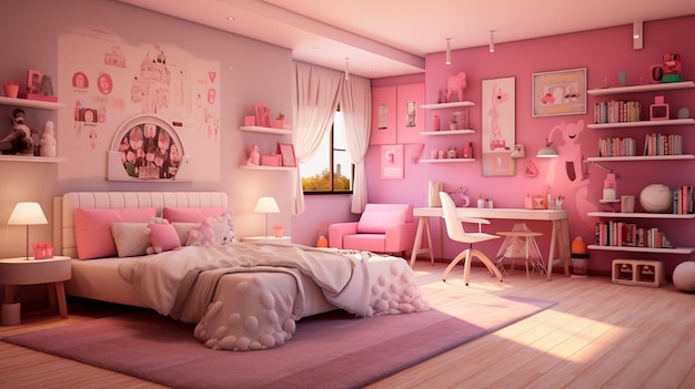 現代のピンクのリビングルームデザイン ソファと暖炉 クラシックなスタイル インテリア ピンクの壁とパルケット 家と装飾のためのアイデア