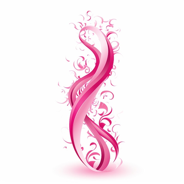 Modern Pink Ribbon on White Background A Trendy and EyeCatching Design