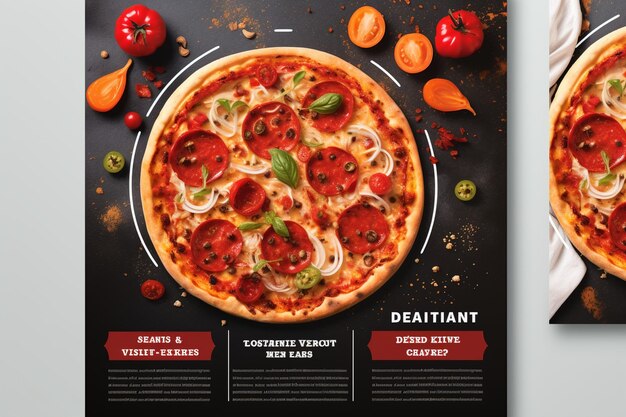 Photo modern pizza restaurant flyer