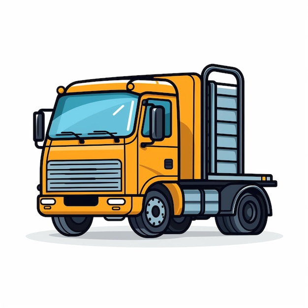 modern plat ontwerp icoon van een vrachtwagen met dikke omtrek op witte achtergrond