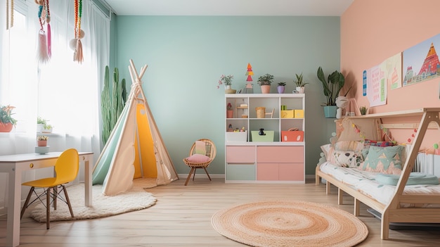 A Modern and Playful Children's Room Design