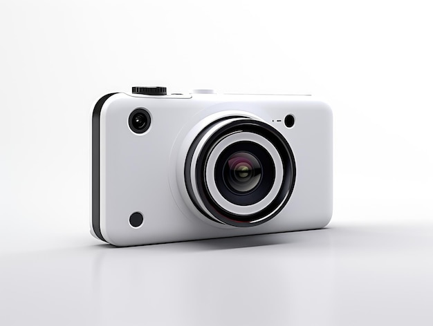 modern pocket camera isolated white background