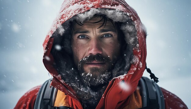 Foto spedizione polare moderna tempesta di neve cinematografica