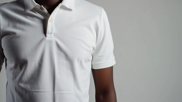 Photo modern polo shirt with white and silver design