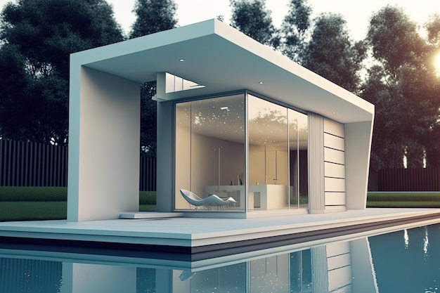 Modern pool house design