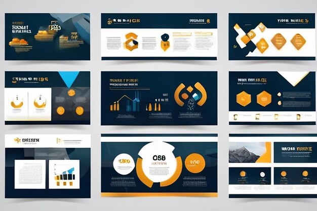 Photo modern presentation slide templates infographic elements template set for web print annual report brochure