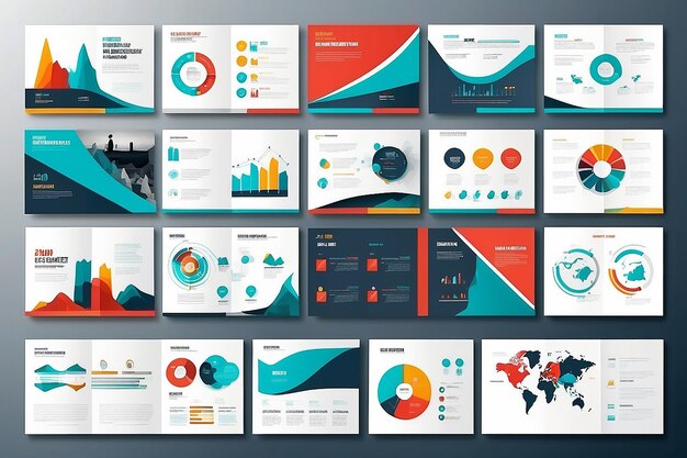 Modern presentation slide templates Infographic elements template set for web print annual report brochure