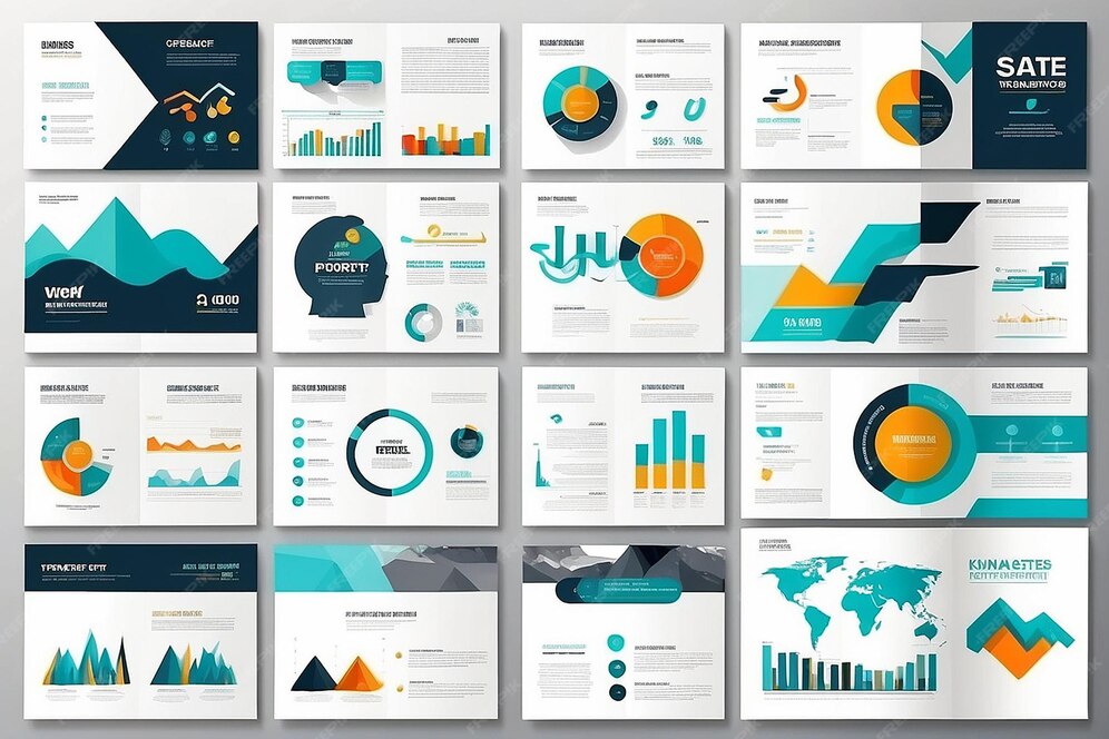 Premium photo modern presentation slide templates infographic