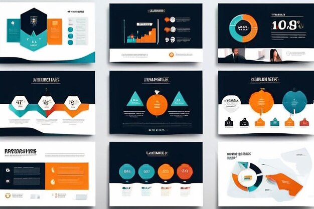 Photo modern presentation slide templates infographic elements template set for web print