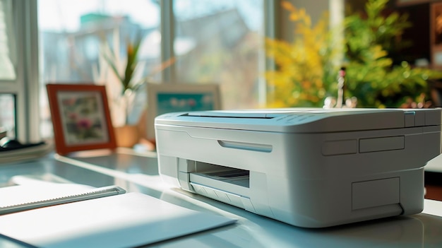 modern printer close up selective focus